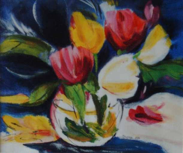 Hab mir bei Schneefall den Fr�hling�ins Zimmer geholt